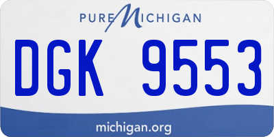 MI license plate DGK9553
