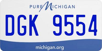 MI license plate DGK9554