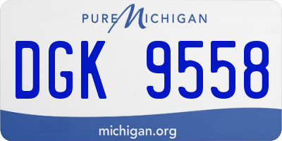 MI license plate DGK9558
