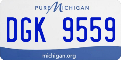 MI license plate DGK9559