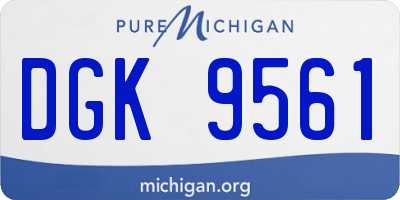 MI license plate DGK9561