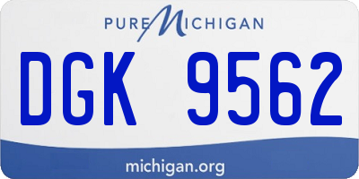 MI license plate DGK9562