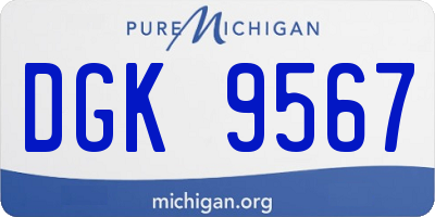 MI license plate DGK9567