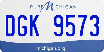 MI license plate DGK9573