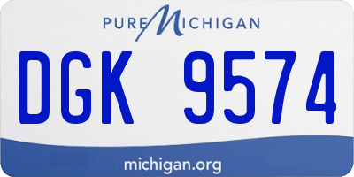 MI license plate DGK9574