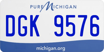 MI license plate DGK9576