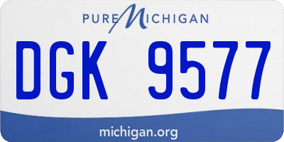 MI license plate DGK9577