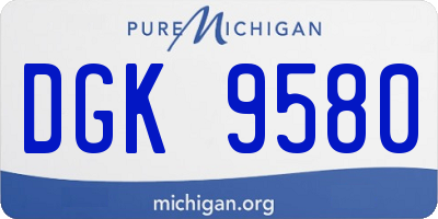 MI license plate DGK9580