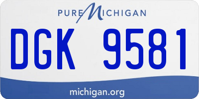 MI license plate DGK9581
