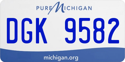 MI license plate DGK9582