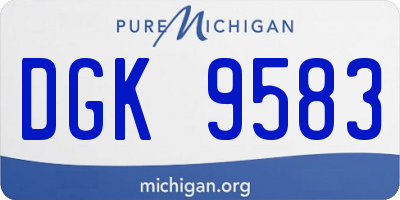 MI license plate DGK9583