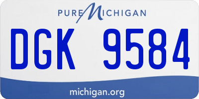 MI license plate DGK9584