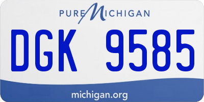 MI license plate DGK9585