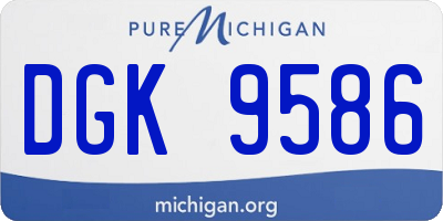 MI license plate DGK9586