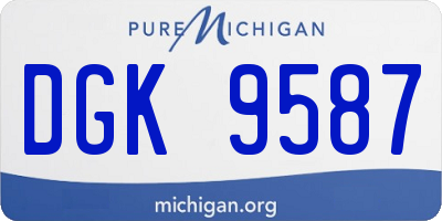 MI license plate DGK9587