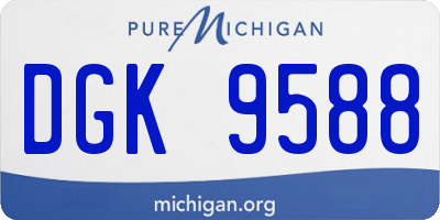 MI license plate DGK9588