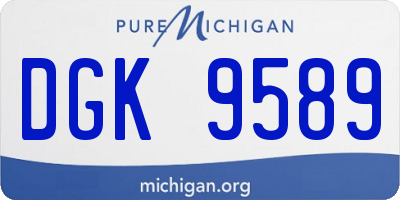 MI license plate DGK9589