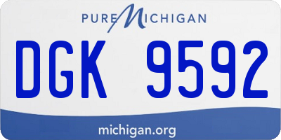 MI license plate DGK9592