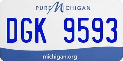 MI license plate DGK9593