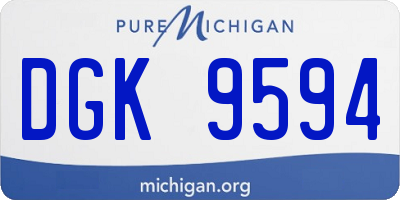 MI license plate DGK9594