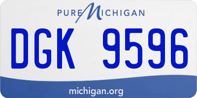 MI license plate DGK9596