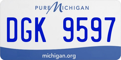MI license plate DGK9597