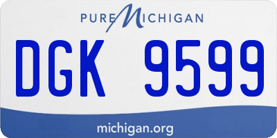 MI license plate DGK9599