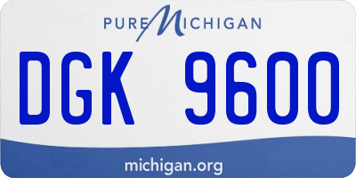MI license plate DGK9600