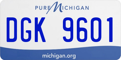 MI license plate DGK9601