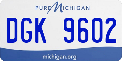 MI license plate DGK9602