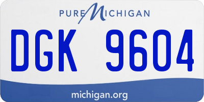 MI license plate DGK9604