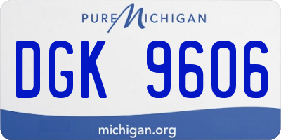 MI license plate DGK9606