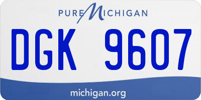 MI license plate DGK9607