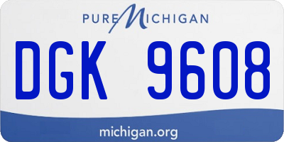 MI license plate DGK9608