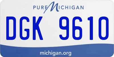 MI license plate DGK9610