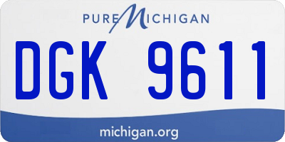 MI license plate DGK9611
