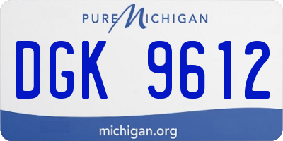 MI license plate DGK9612