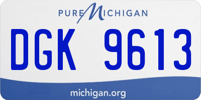 MI license plate DGK9613