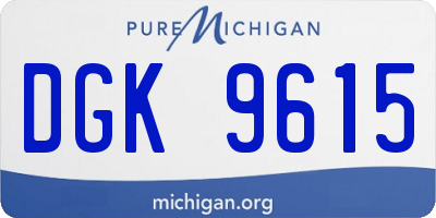 MI license plate DGK9615