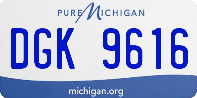 MI license plate DGK9616