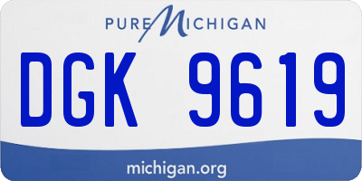 MI license plate DGK9619