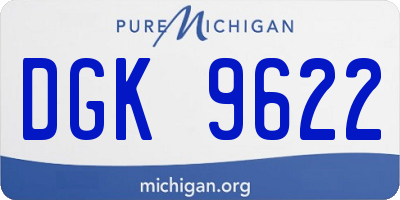 MI license plate DGK9622