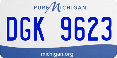 MI license plate DGK9623
