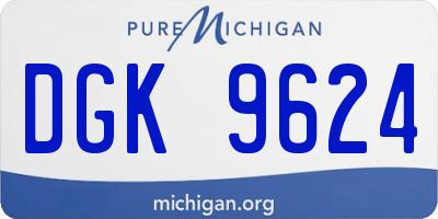 MI license plate DGK9624