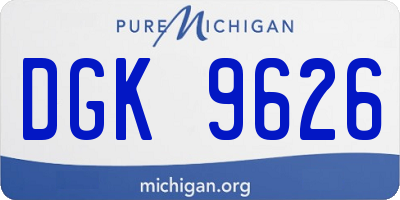 MI license plate DGK9626