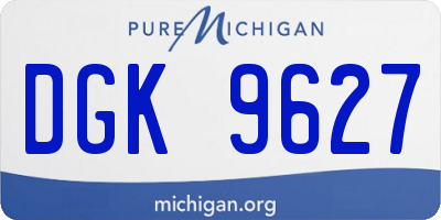 MI license plate DGK9627