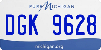 MI license plate DGK9628