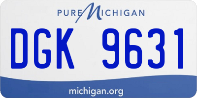 MI license plate DGK9631