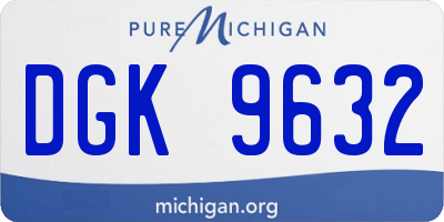 MI license plate DGK9632