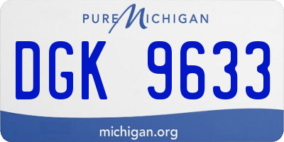 MI license plate DGK9633